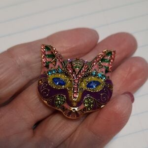 New Colorful Cat Mask Brooch
